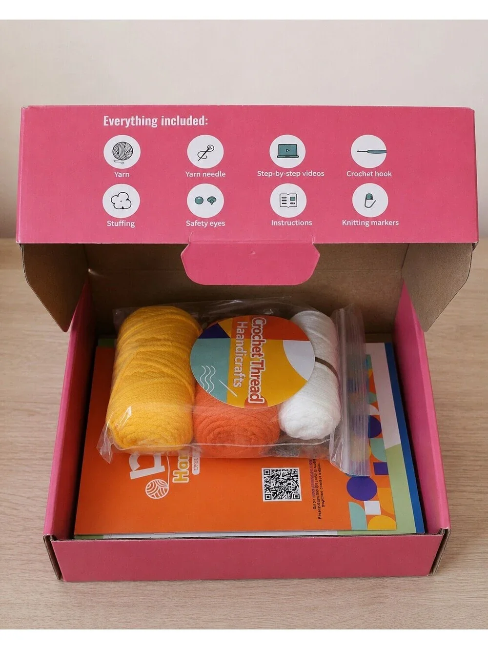DIY Crochet Kit Tiger & Giraffe Amigurumi Animals Complete Beginner Craft Set